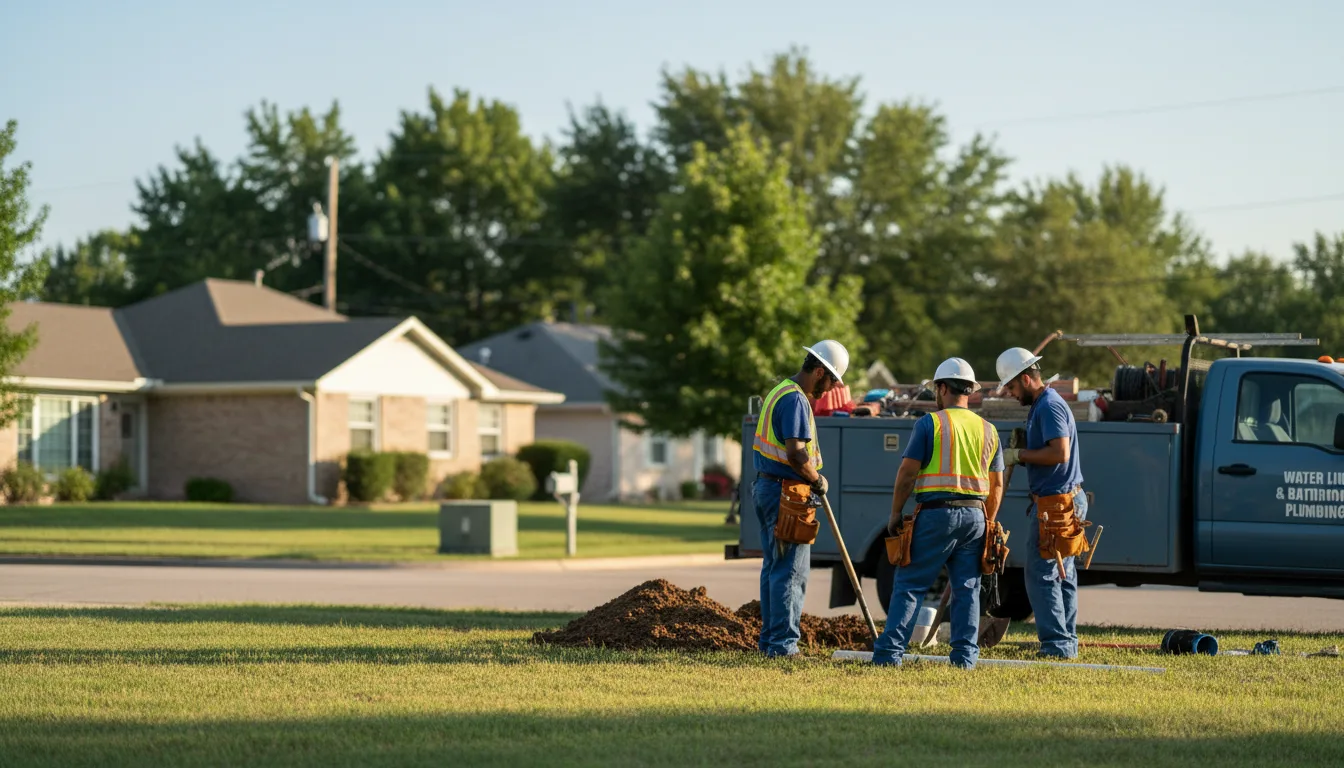 Residential water line and bathroom plumbing service in Holly, MI
